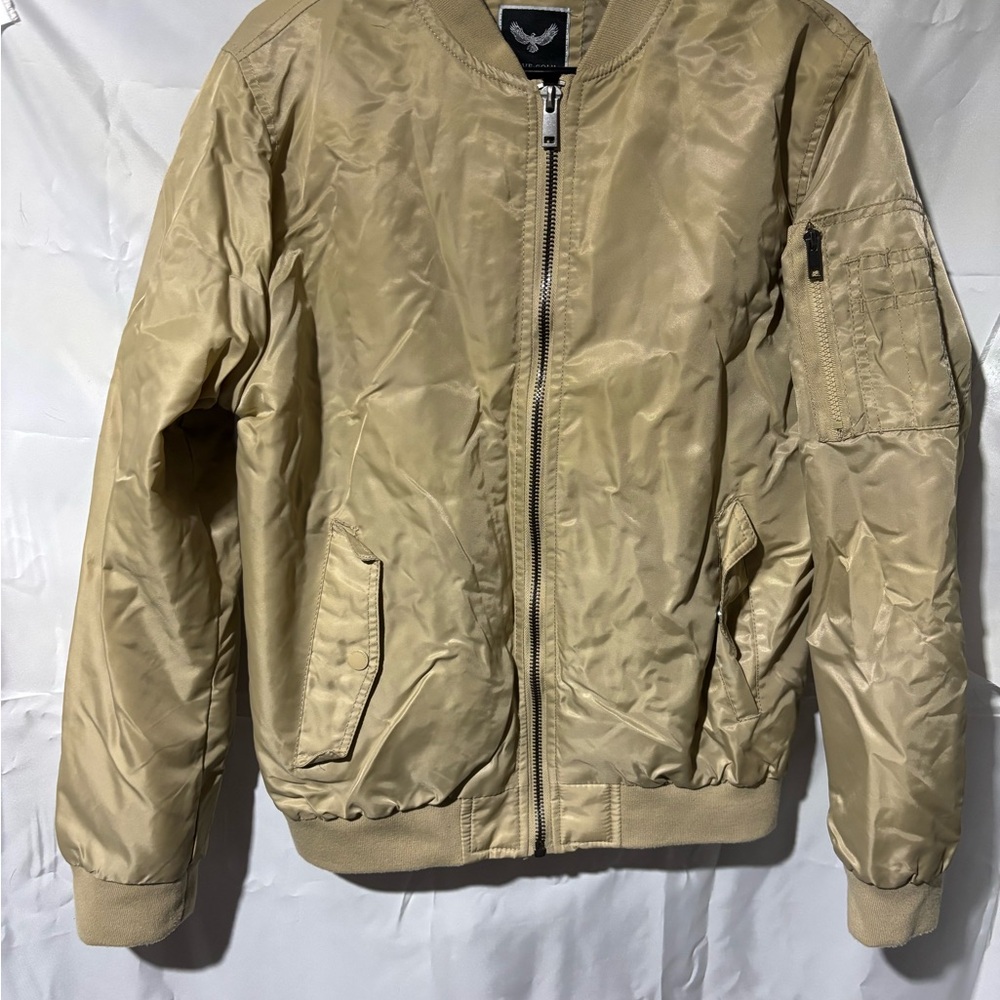 Brave Soul Men's Tan Bomber Jacket Size L